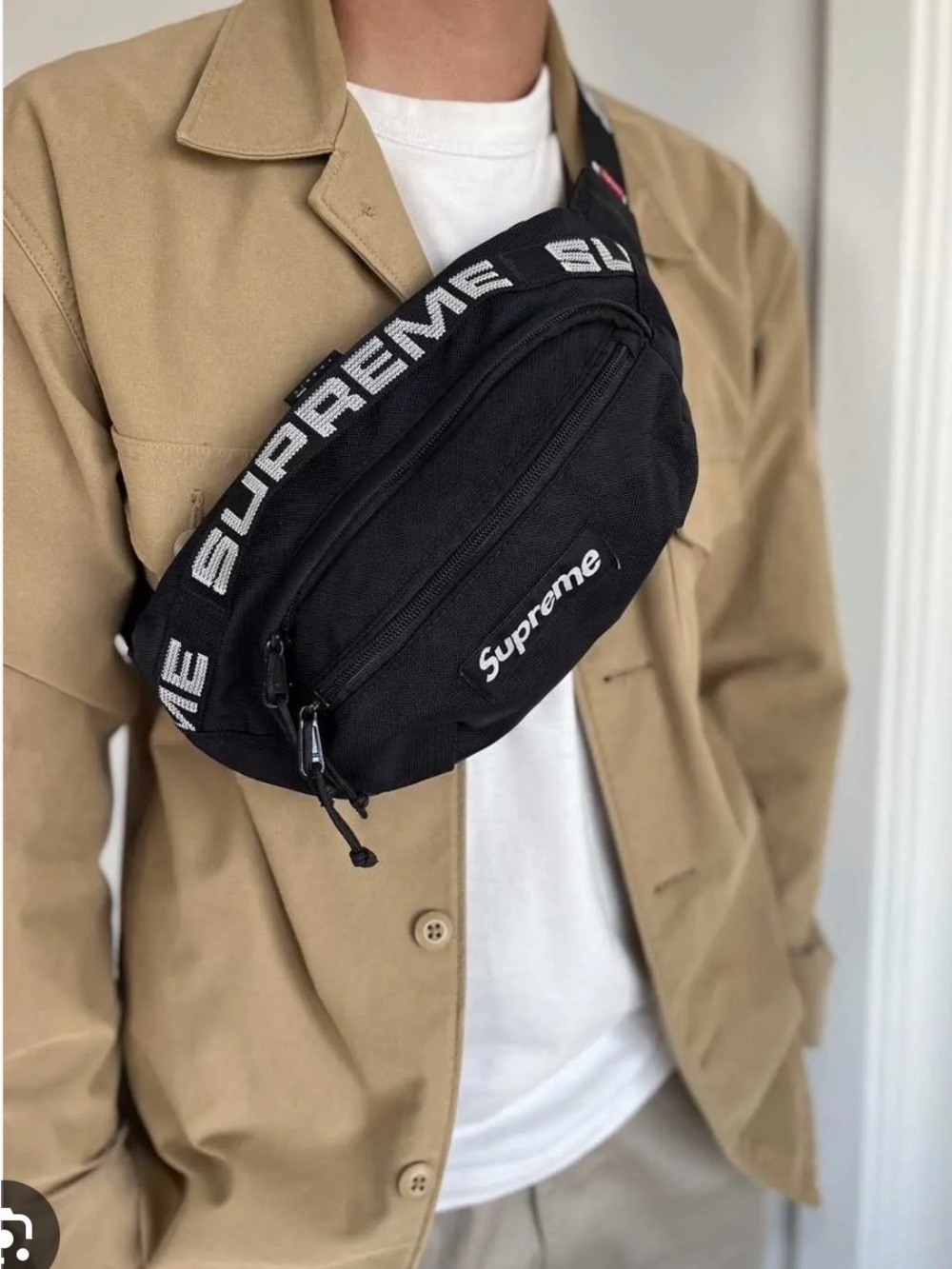 Supreme Waist /crossbody  Bag (SS18) Black XL